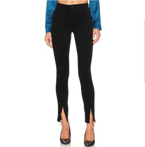 L'AGENCE Jyothi High Rise Split Ankle Velvet Jean in Black Size 30